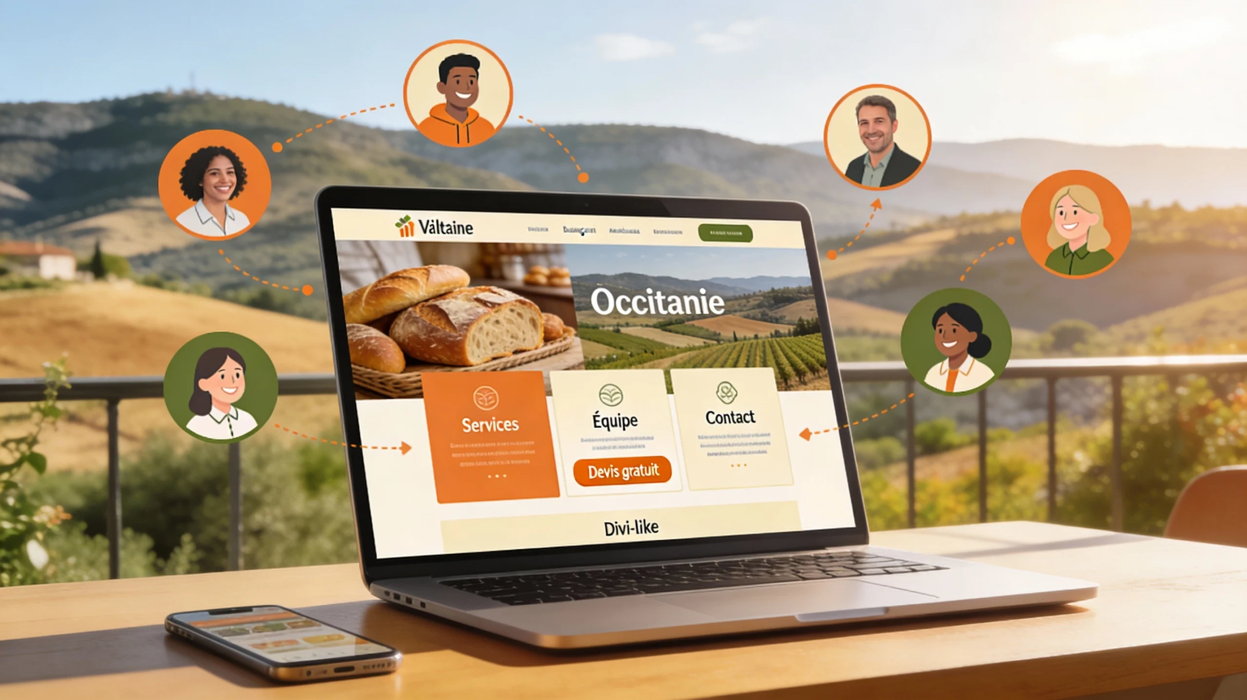 Image d'un ordinateur d'une TPE avec un site vitrine a succès