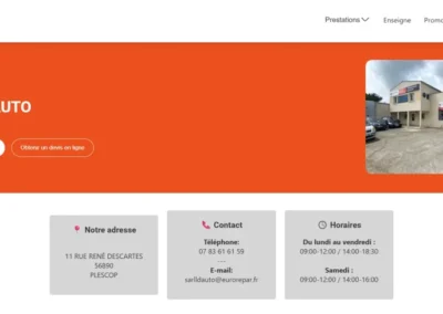Image du site web vitrine Eurorepar