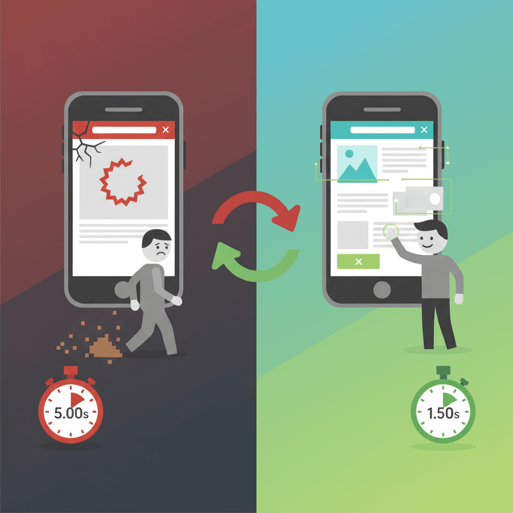 Image qui illustre la satisfaction d'un visiteur de la vitesse de chargement d'un site web