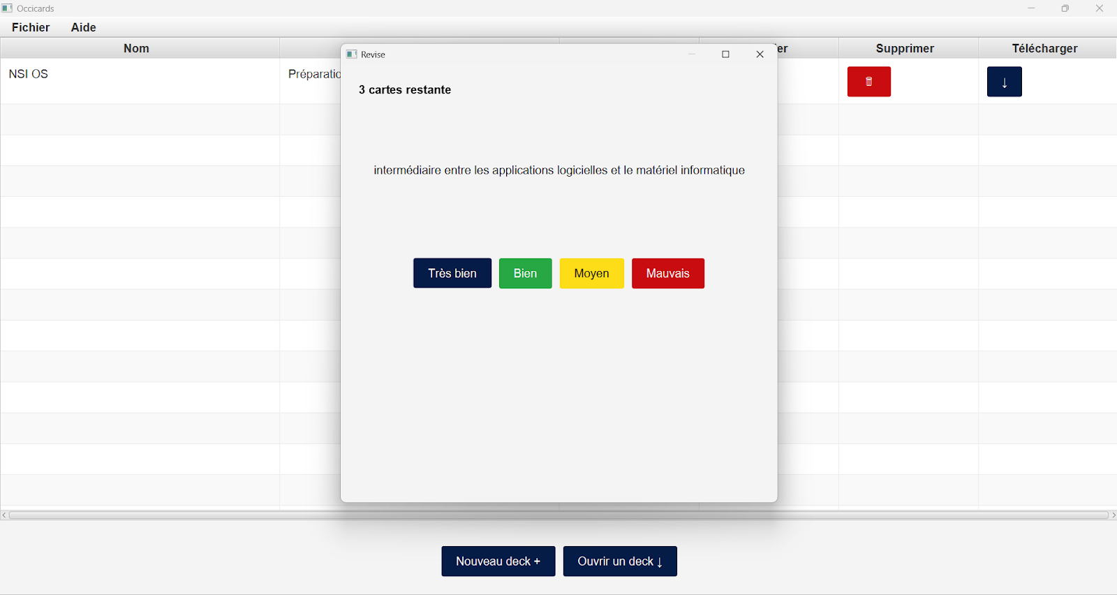 Phase de révision des cartes du projet occicards